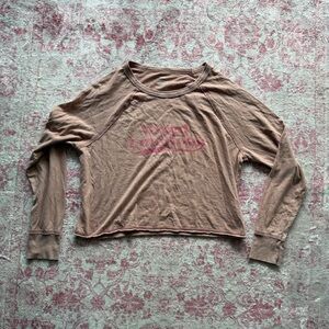 aerie Long-Sleeve Cropped Tee in Dusty Mauve
